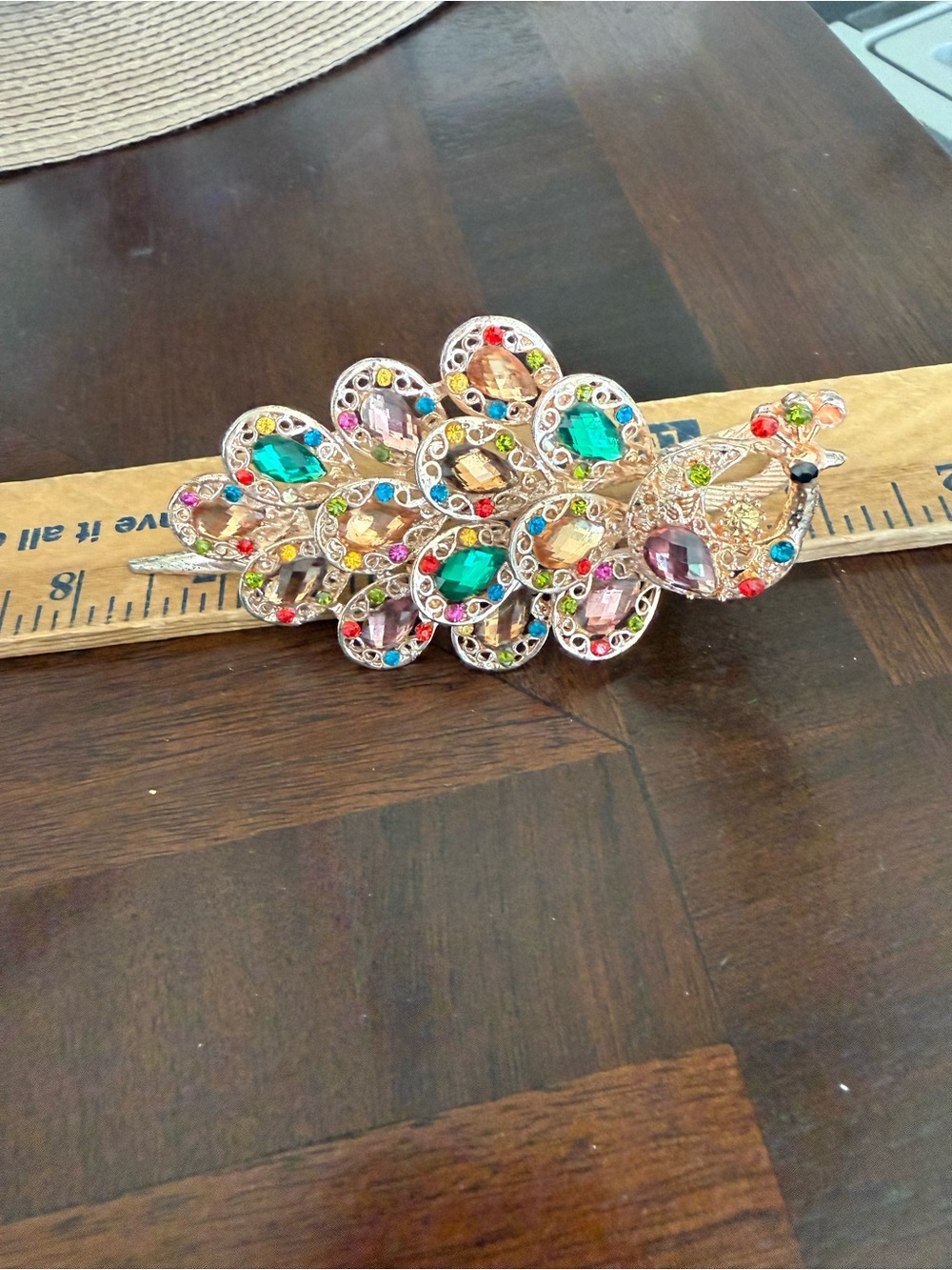 Large Peacock Clip